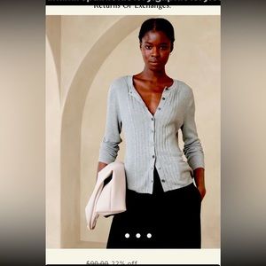 NWT Banana Republic Factory Ribbed Front Button Cardigan